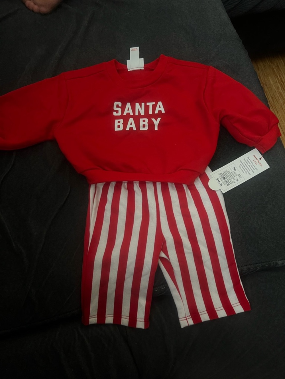 Red 'Santa Baby' Two-Piece Holiday Outfit